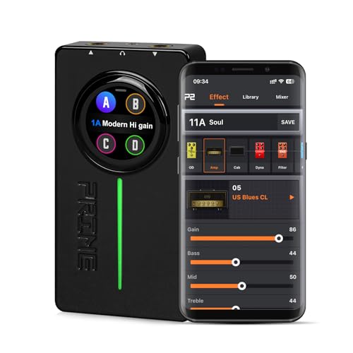 MOOER P2 Multi-Effects Pedal Processor, Stereo Electric Guitar Bass Guitar Pedals with Amp MIDI Looper Drum Machine OTG Touch Screen for Performance Practice - Image 1