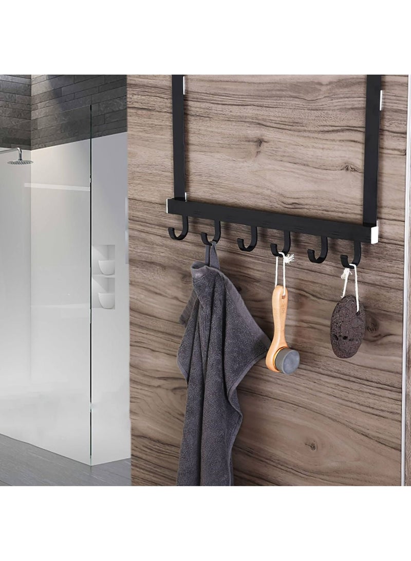 Stainless Steel 6 Hooks Over The Door Home Bathroom Organizer Rack Clothes Coat Hat Towel Hanger Holder New Bathroom Accessories  - Image 3