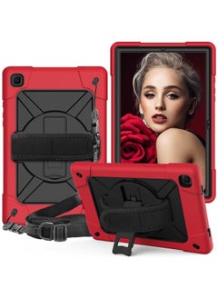 Case Cover For Samsung Galaxy Tab A7 10.4 2020 T500/T505 Contrast Color Robot Shockproof Silicone + PC Protective Case with Holder Red Black