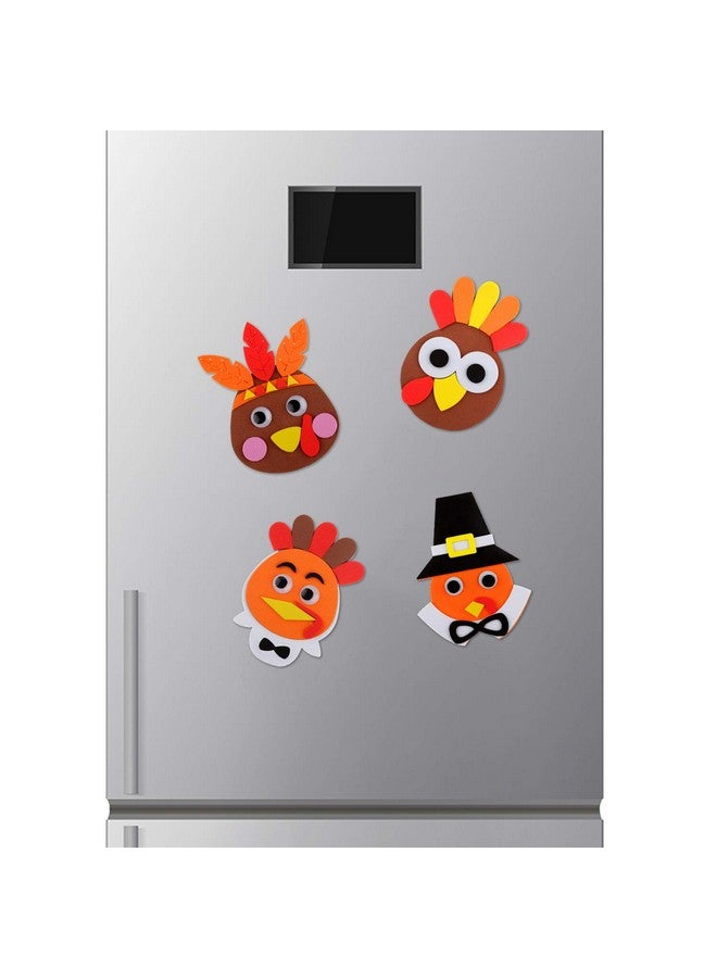 Weewooday 12 Pieces Thanksgiving Turkey Head Magnet Craft Kit Self-Adhesive DIY Turkey Craft Kit Festive Fall Thanksgiving Party Game School Home Activities and Refrigerator Decoration Supplies for Kids Adults - Image 4