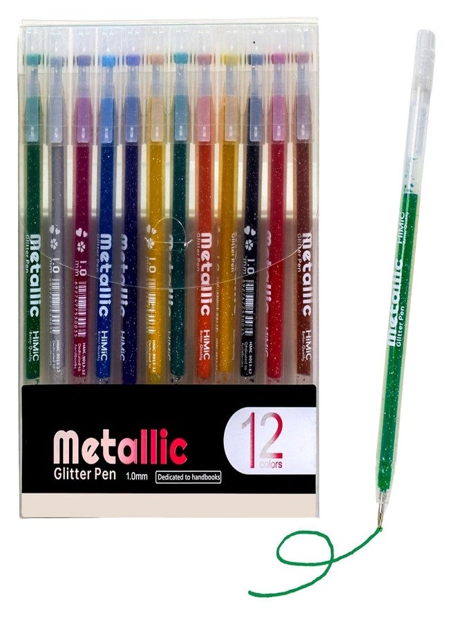 DEOXY مجموعة أقلام ديوكسي المعدنية اللامعة، 12 لونًا، 1.0 مم، مخصصة للدفاتر - Image 1