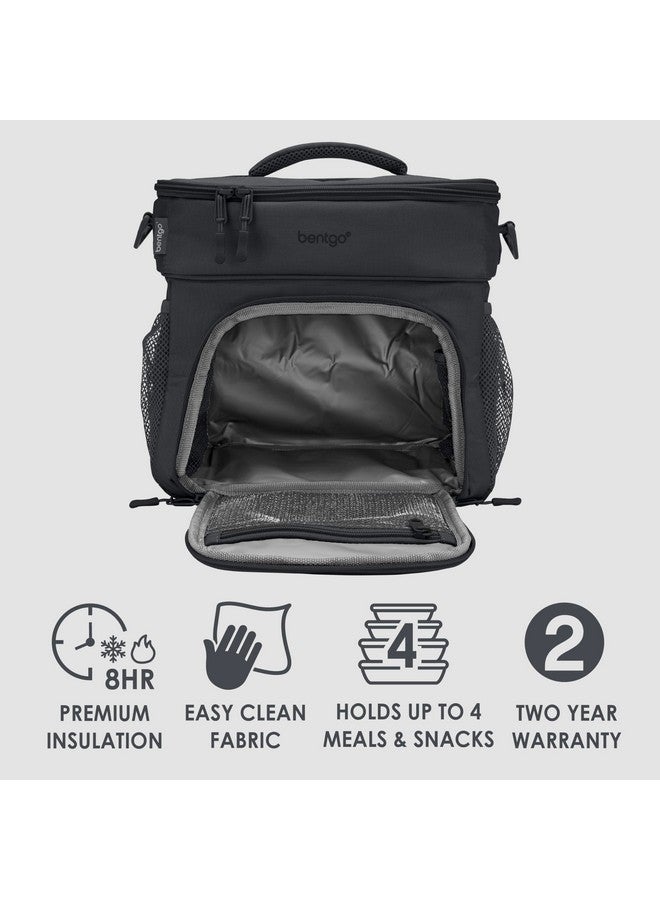 Bentgo Bentgo Prep Deluxe Insulated Multimeal Bag - Lunch Box Bag, Holds 5 Meals, Premium Insulation up to 8 Hrs, Durable, Water-Resistant - Large Capacity For Adult Meal Prep (Dark Gray) - Image 2