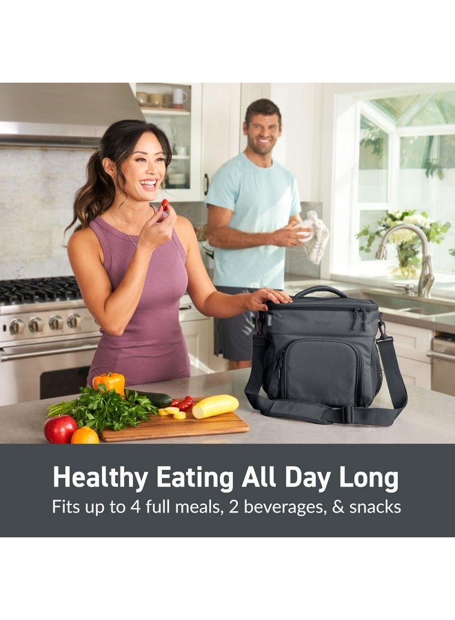 Bentgo Bentgo Prep Deluxe Insulated Multimeal Bag - Lunch Box Bag, Holds 5 Meals, Premium Insulation up to 8 Hrs, Durable, Water-Resistant - Large Capacity For Adult Meal Prep (Dark Gray) - Image 1