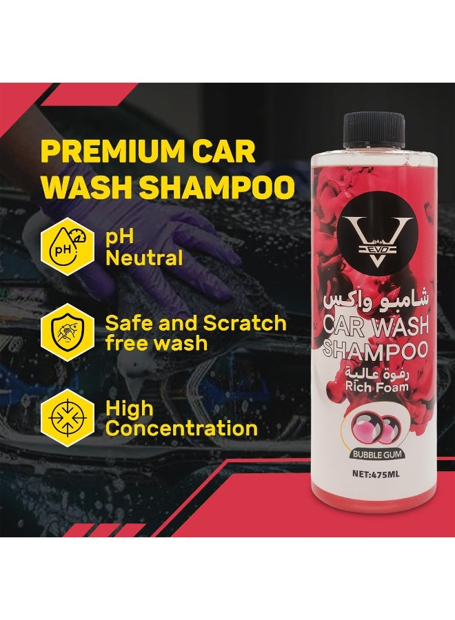 EVO Premium Car Wash Shampoo – Rich Foam, Bubblegum Scent, pH Neutral, Scratch-Free Cleaning for Cars, Bikes & All Vehicles – Deep Shine & Dirt Removal (475ml) - Image 3