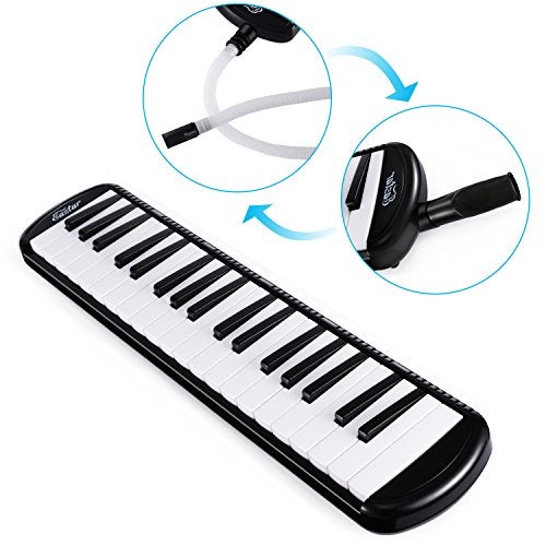 Eastar 37 Key Melodica Instrument with Mouthpiece Air Piano Keyboard, Carrying Bag, Black - Image 5