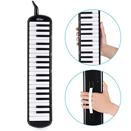 Eastar 37 Key Melodica Instrument with Mouthpiece Air Piano Keyboard, Carrying Bag, Black - Image 4