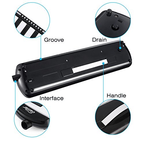 Eastar 37 Key Melodica Instrument with Mouthpiece Air Piano Keyboard, Carrying Bag, Black - Image 3