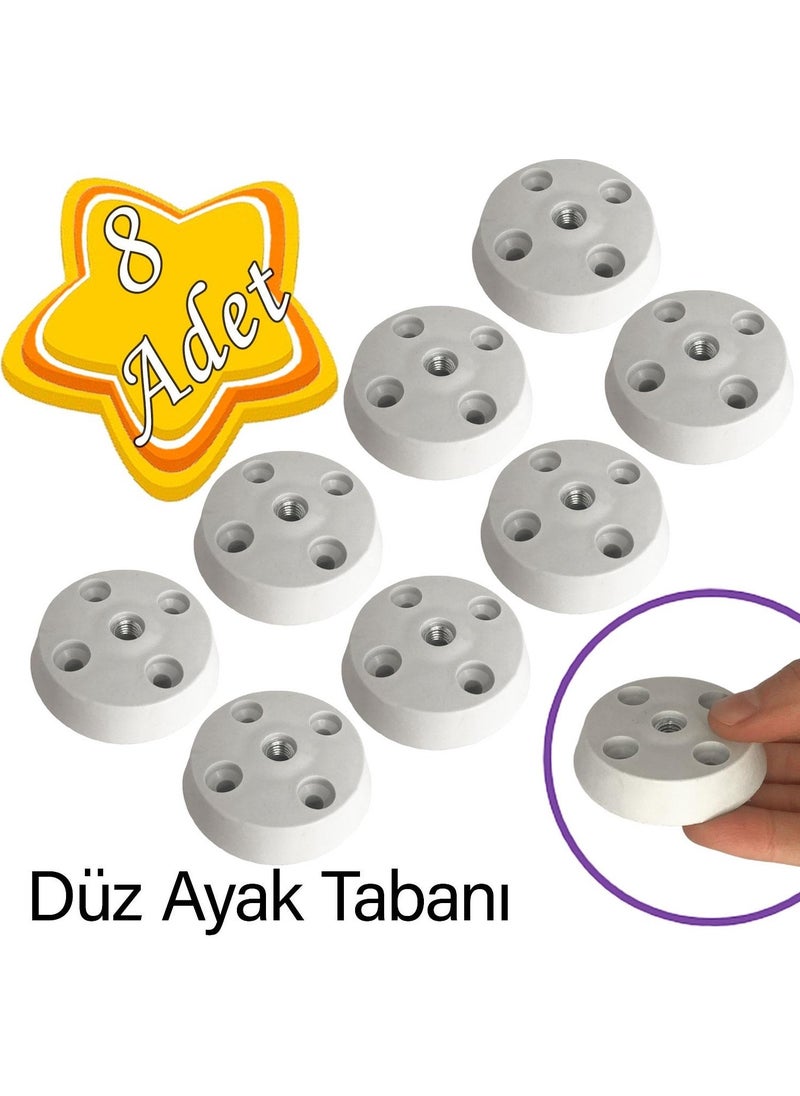 Glaswen 8 Pieces Flat Leg Base White Furniture Table Coffee Table Leg Connector Plastic  - Image 1
