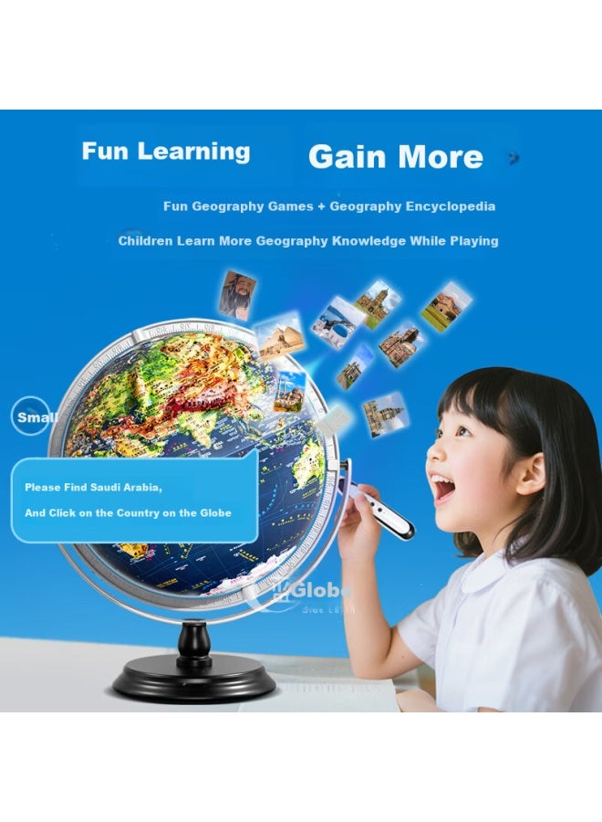 Blue Earth Embossed Ar Reading Globe 3d Student Children's Toy Boys Girls Birthday Gift - Image 1
