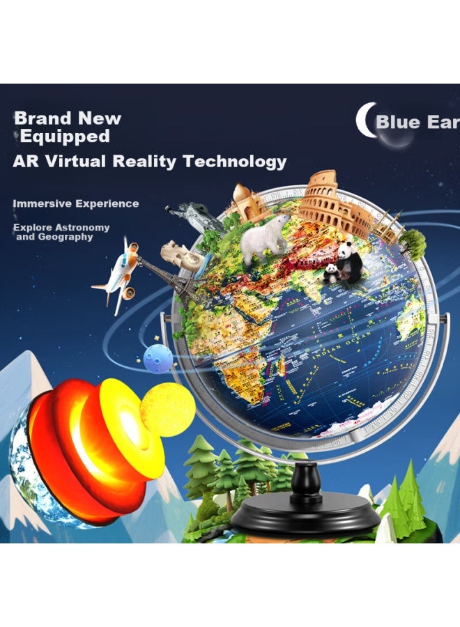 Blue Earth Embossed Ar Reading Globe 3d Student Children's Toy Boys Girls Birthday Gift - Image 2