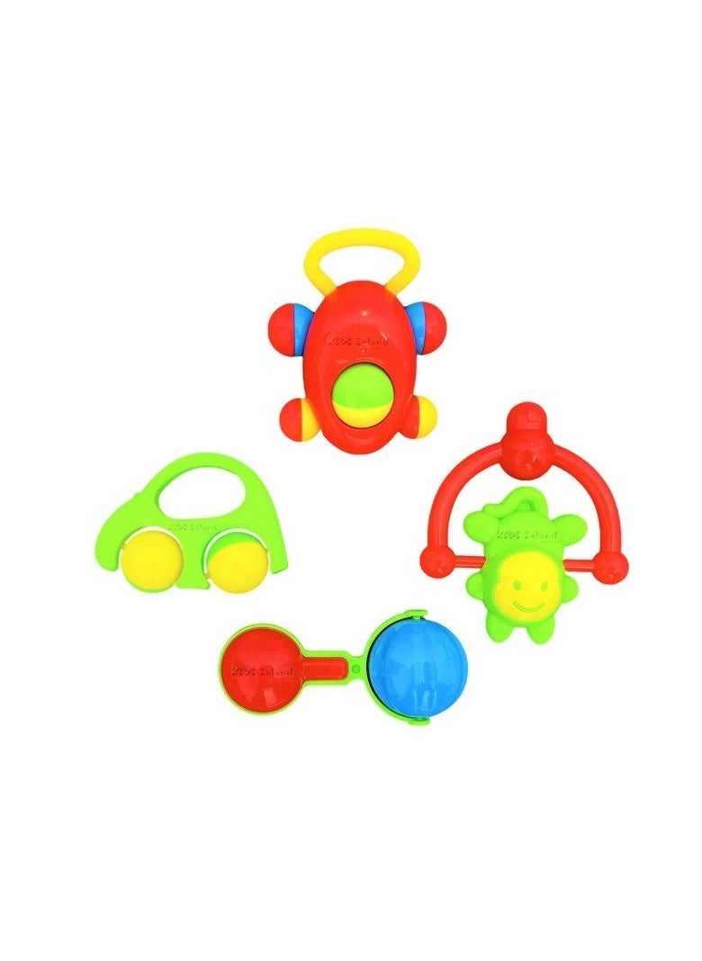 Sound & Skill Discovery! Baby Rattle Set 4 Pieces: Stimulate Senses & Develop Skills!