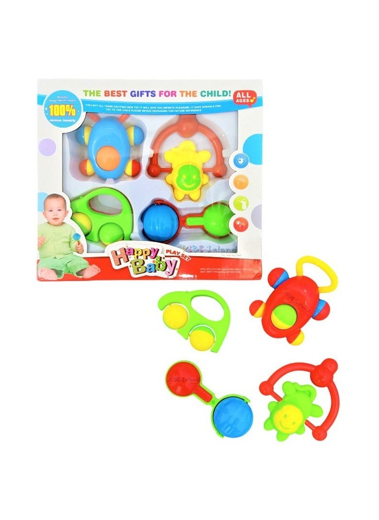 Sound & Skill Discovery! Baby Rattle Set 4 Pieces: Stimulate Senses & Develop Skills!