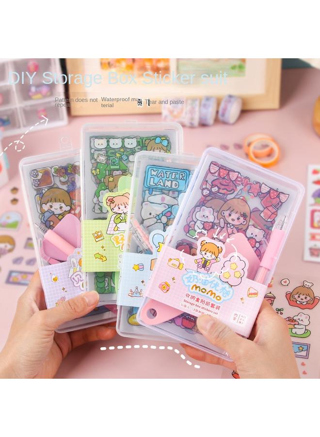 Bluejw Girl Heart Cartoon Sticker Suit Diy Cute Hand Account Material Material Package Boxed Goo Card Sticker Stationery Wholesale - Image 3
