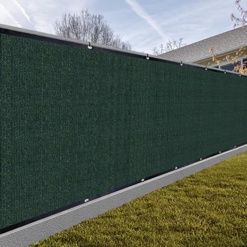 SUNNY GUARD Privacy Screen Fence 3/4/5/6/7/8 FT Heavy Duty Dustproof Denoise Fencing Mesh Fabric Shade Net Cover for Outdoor Wall Garden Yard Pool Deck,6' x 50' Dark Green(We Make Custom Size) - Image 1