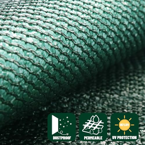SUNNY GUARD Privacy Screen Fence 3/4/5/6/7/8 FT Heavy Duty Dustproof Denoise Fencing Mesh Fabric Shade Net Cover for Outdoor Wall Garden Yard Pool Deck,6' x 50' Dark Green(We Make Custom Size) - Image 2