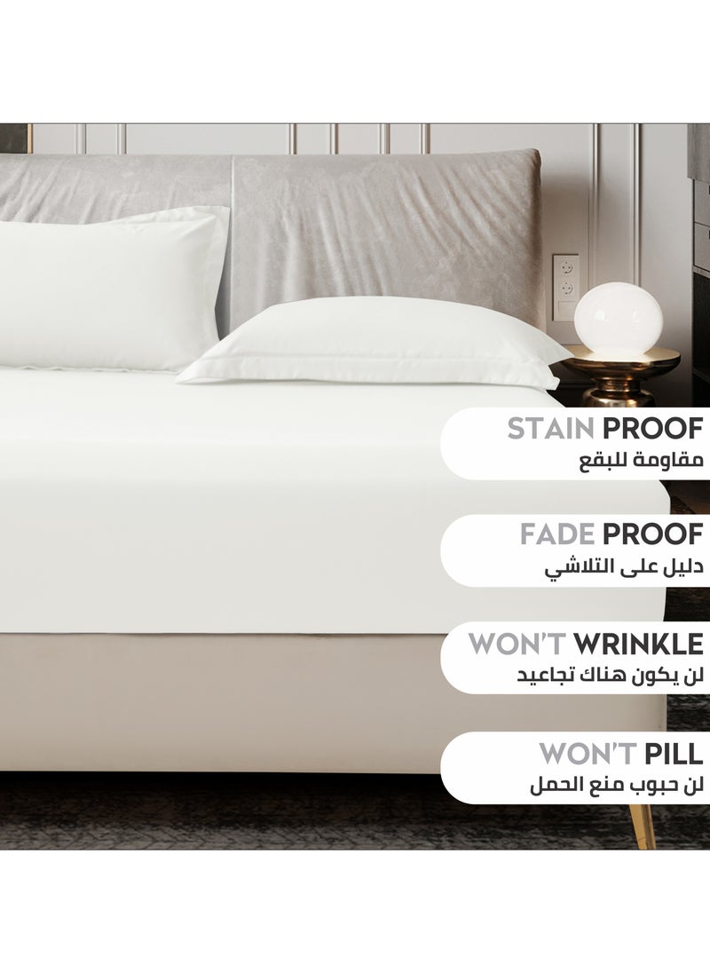 Donetella Bedding Fitted Sheet - Fits 120x200 Cm Bed For Twin Bed 2 Pcs (1 Fitted Sheet and 1 Pillowcase) - 30 Cm Deep Pocket - Solid Bed Sheet  - Image 4