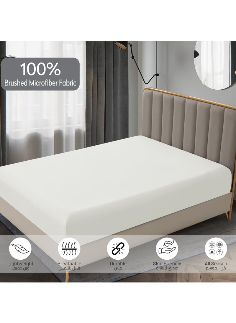 Donetella Bedding Fitted Sheet - Fits 120x200 Cm Bed For Twin Bed 2 Pcs (1 Fitted Sheet and 1 Pillowcase) - 30 Cm Deep Pocket - Solid Bed Sheet  - Image 5