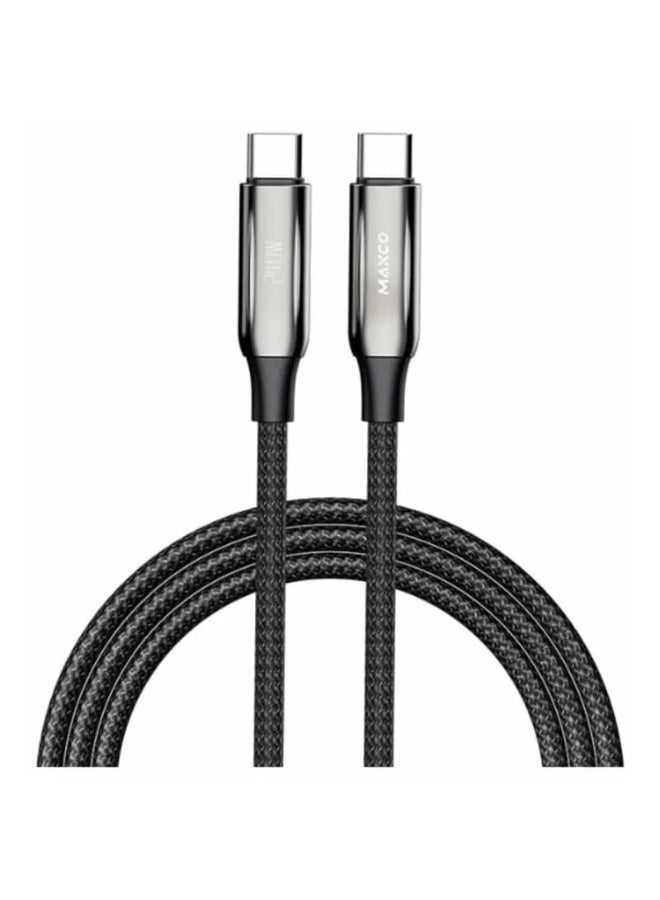 كابل ماكسكو MS12CC USB-C إلى USB-C، توصيل طاقة 240 واط، أسود