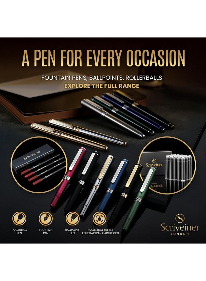 Scriveiner Black Lacquer Rollerball Pen - Stunning Luxury Pen With 24K Gold Finish, Schmidt Ink Refill, Best Roller Ball Gift Set For Men & Women, Professional, Executive Office, Nice Pens - Image 5