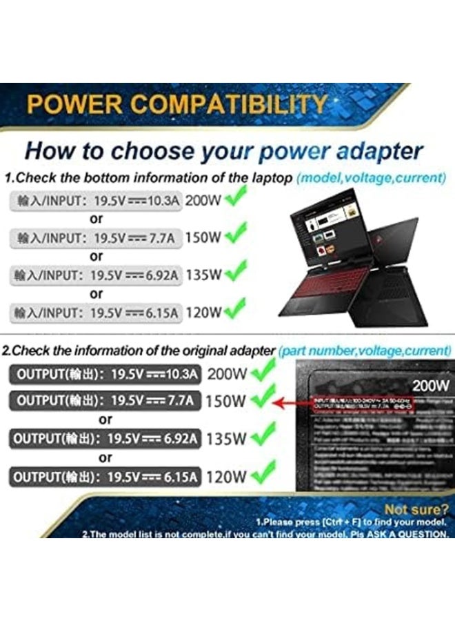 200W Genuine Laptop Charger for HP OMEN, Pavilion Gaming & ZBook – High Power & Safe Charging – Ideal for Gaming & Heavy Professional Use - Image 2