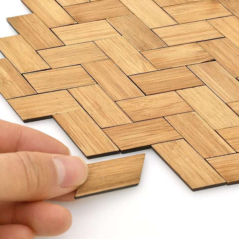 iLAND Varnished Dollhouse Flooring on 112 Scale Dollhouse Floor Boards of BambooParallelogram 96pcs - Image 3