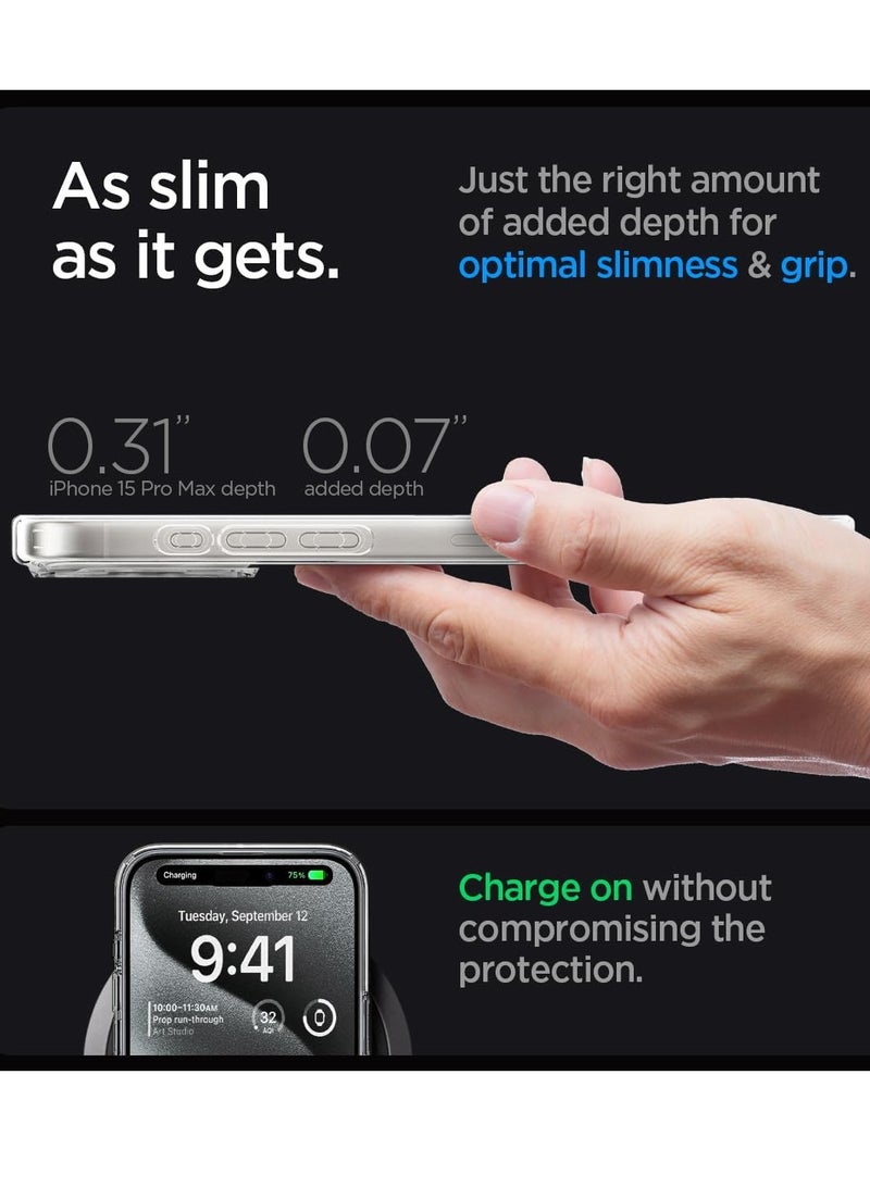 غطاء حافظة MagFit مدمج ممتاز مصمم لغطاء حافظة MagFit المصمم لهاتف iPhone 15 Pro Max متوافق مع MagSafe - Zero One White - Image 4