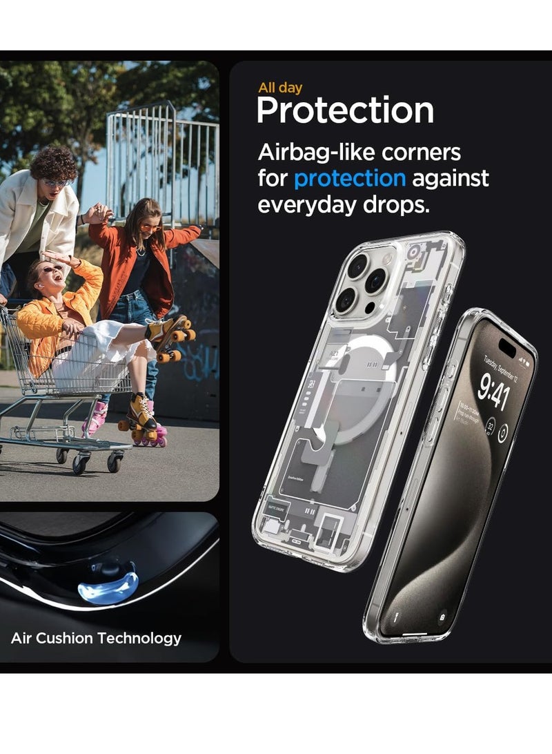 غطاء حافظة MagFit مدمج ممتاز مصمم لغطاء حافظة MagFit المصمم لهاتف iPhone 15 Pro Max متوافق مع MagSafe - Zero One White - Image 5