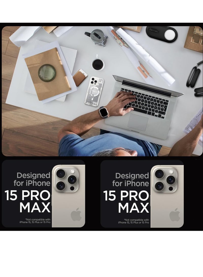 غطاء حافظة MagFit مدمج ممتاز مصمم لغطاء حافظة MagFit المصمم لهاتف iPhone 15 Pro Max متوافق مع MagSafe - Zero One White - Image 2