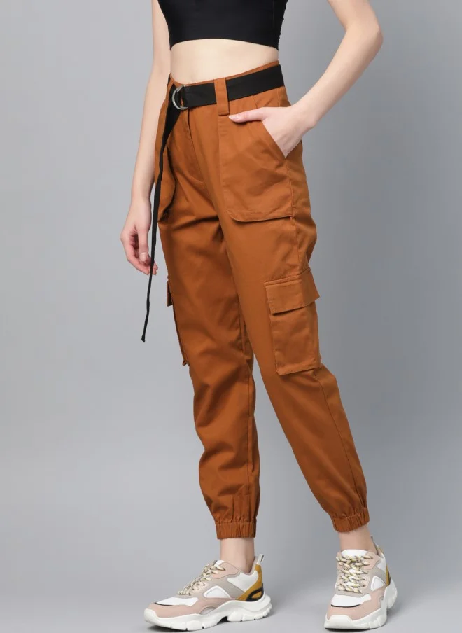 STREET 9 Mustard Brown Cargos for Women