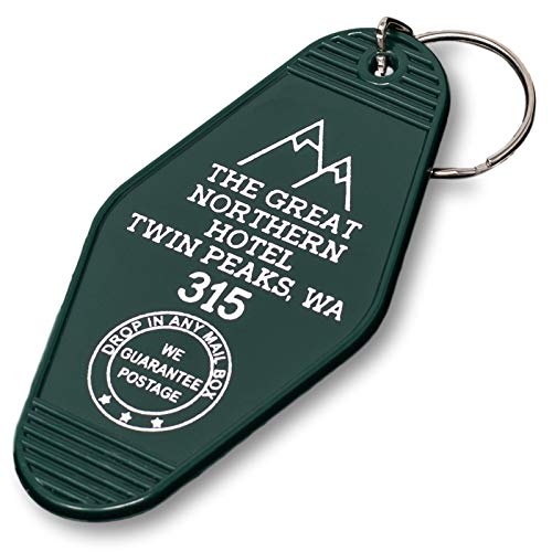 Chillkat Vintage Hotel Motel Keychain (Dark Green Great Northern Hotel) - Image 1
