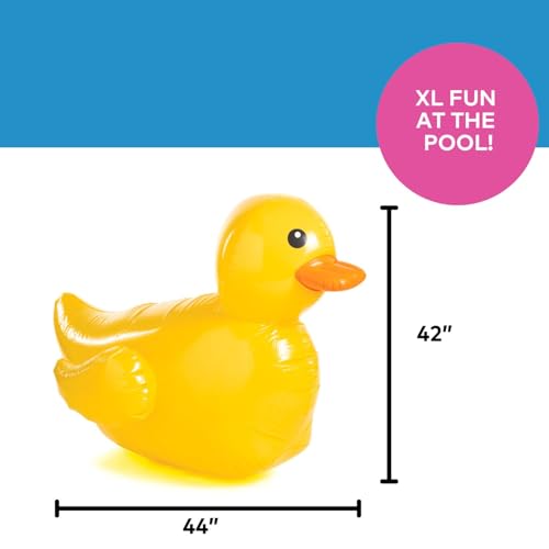 Fun Express Giant Inflatable Rubber Duck 4 Feet - Large Yellow Duck Pool Float for Birthday Party Decorations | Big Rubber Ducky for Baby Showers, Easter Decor & Outdoor Events | Premium Vinyl Design - Image 3