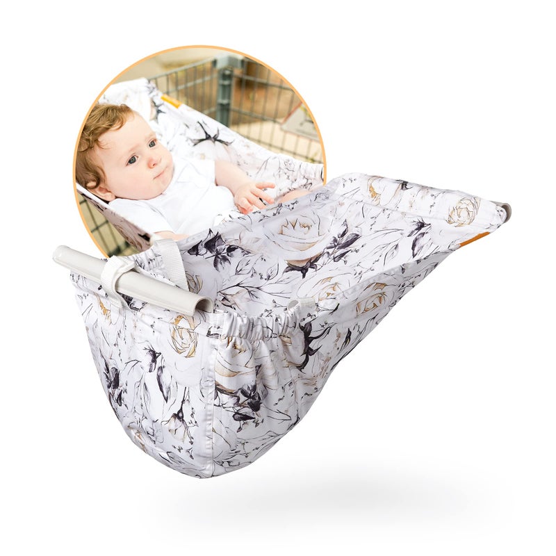 Binxy Baby Binxy Baby Shopping Cart Hammock for Infants and Toddlers Babies for All Car Seat Models Grocery for Baby Capacity of up to 50 lbs Coming Up Roses