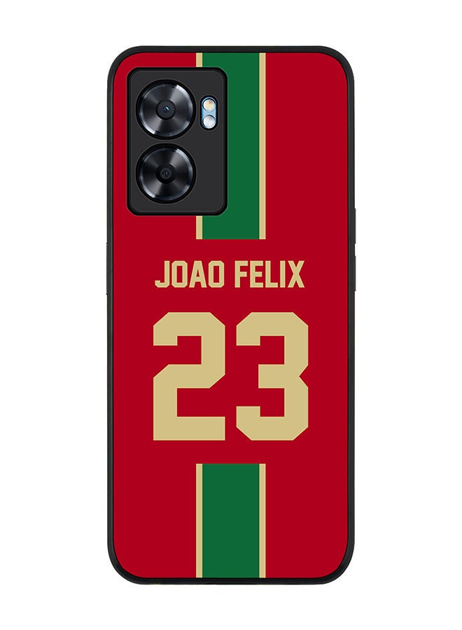 Stylizedd Rugged Black edge case for Oppo A57 Slim fit Soft Case Flexible Rubber Edges Anti Drop TPU Gel Thin Cover - Football Team - Portugal Player Name - Joao Felix - Image 1