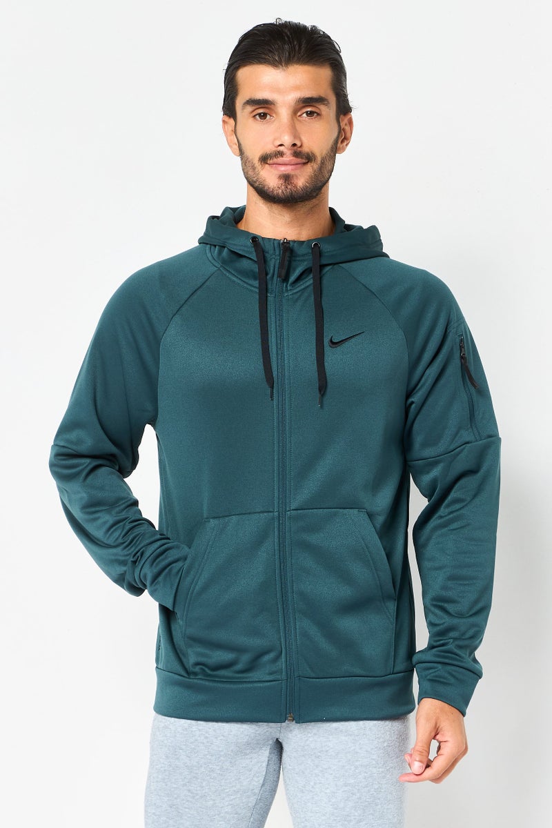 Nike Men Therma Fit Long Sleeve Training Hoodie, Green - Image 1