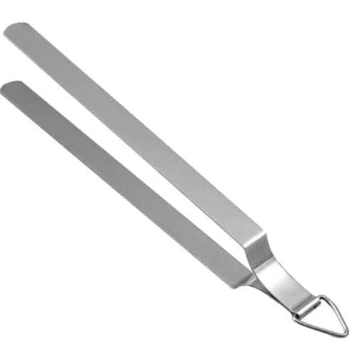 Amzgear Silver Stainless Steel Chimta for Kitchen Use, Roti Tong, Stainless Steel Tong, chapati Cooking, Phulka Grill, Chimta for Chapati, Tong for BBQ 25 cm1pc (Stainless Steel) - Image 1