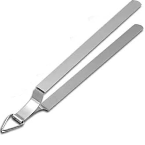 Amzgear Silver Stainless Steel Chimta for Kitchen Use, Roti Tong, Stainless Steel Tong, chapati Cooking, Phulka Grill, Chimta for Chapati, Tong for BBQ 25 cm1pc (Stainless Steel) - Image 4
