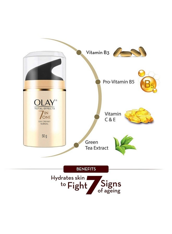 Olay Total Effects Anti Ageing Skin Cream (Moisturizer) Fights 7 Signs Of Ageing With Niacinamide And Green Tea Extracts Normal Oily Dry Combination Skin 50G (Daynormal (50 G)) - Image 4