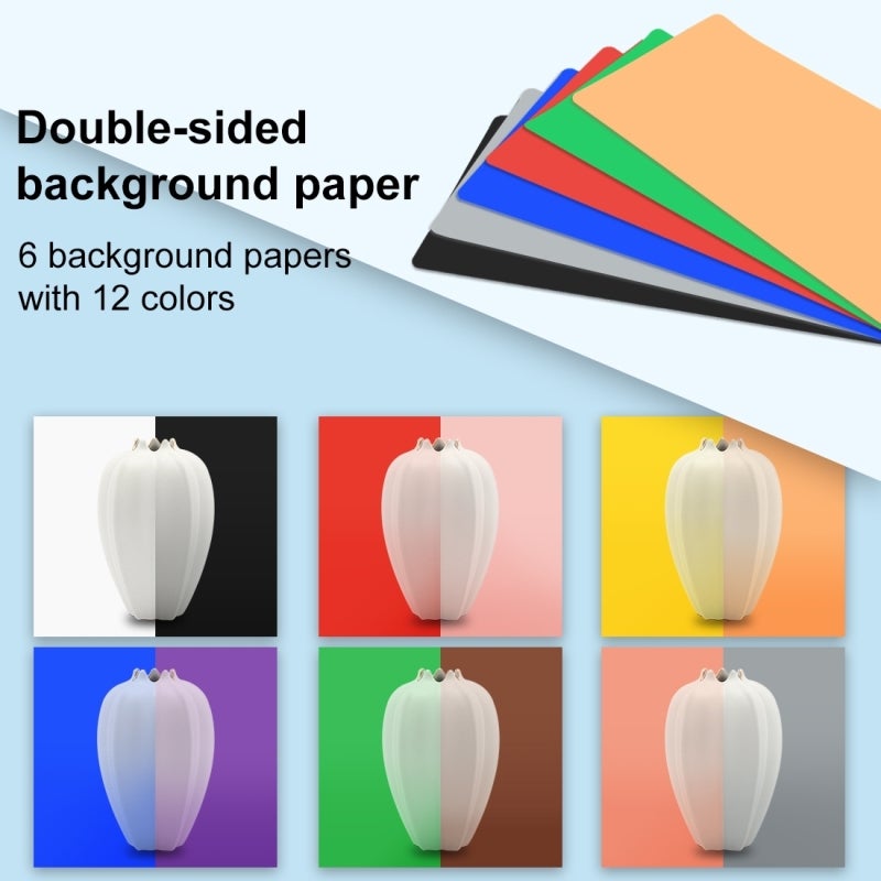 Mini Photo Studio Light Box: 160 LED Beads, 3 Color 10-Level Dimmable, CRI ≥90, 3200-6500K - Foldable Portable Hook And Loop Design, 12 Dual-Sided Backdrops - Light Box Photography For Professional Pr - Image 4