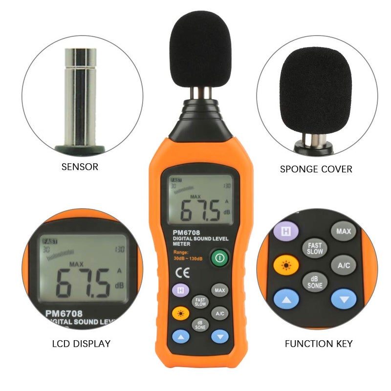 Digital Sound Level Meter Decibel Noise Tester 30 130dB LCD Display for Home Factories - Image 5