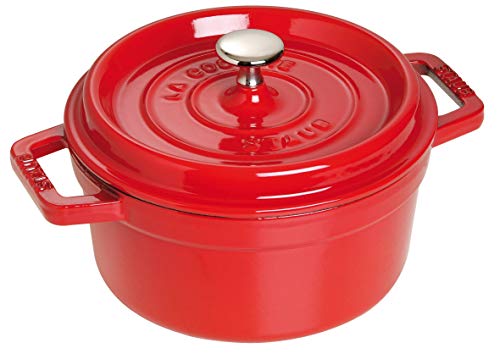 Staub Cast Iron 9qt Round Cocotte  Cherry Made in France