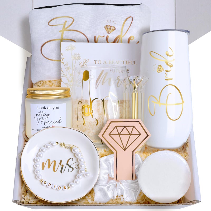 Frerdui Bride To Be Gifts Box, Bridal Shower Gifts, Bachelorette Engagement Wedding Gift Basket for Bride, Unique Bachelor Party Fiancee Gift for Women, Future Mrs Newly Engaged Bachelorette Party Favors - Image 1