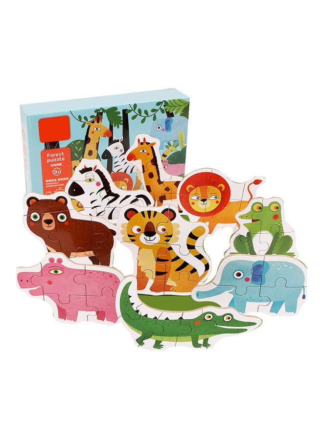 NIBEMINENT Forest Animal Pattern Wooden Jigsaw Puzzle Set