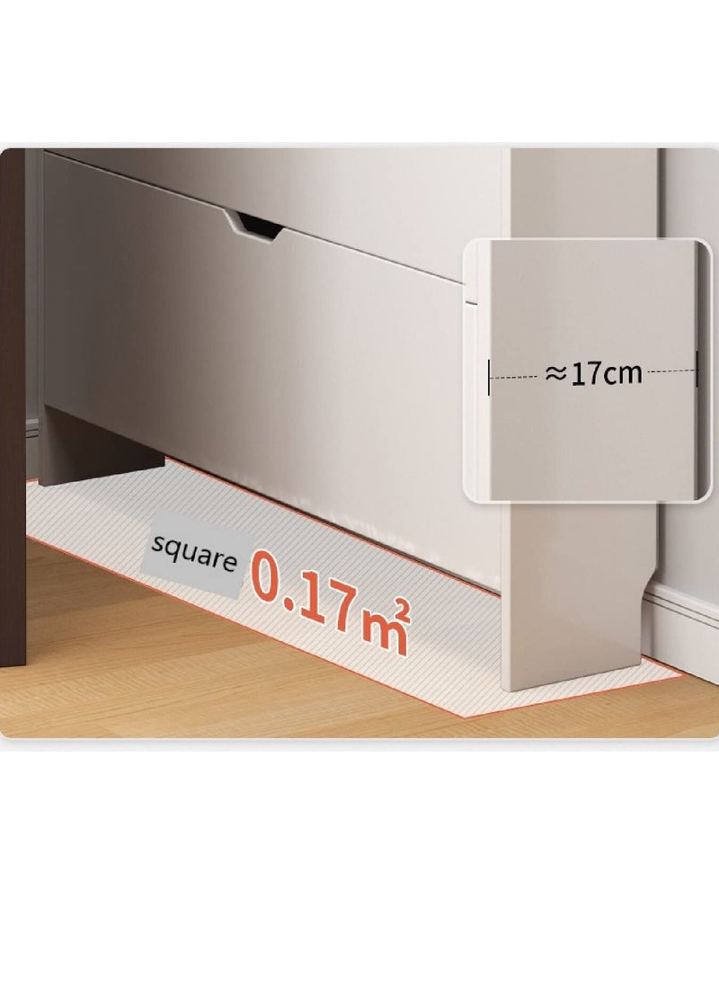 JOMILA Tipper Shoe Cabinet with Solid Wood Legs and Two Drawers - Stylish and Space-Saving Shoe Storage Solution for Narrow Doorways and Bedrooms (White) - Image 3