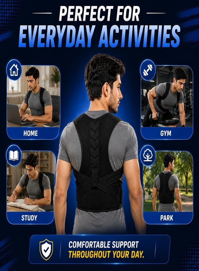PulGos Posture Corrector Belt for Men & Women | Adjustable Back Brace for Posture Correction and Spine Support | Comfortable Daily Wear for Back, Neck and Shoulder Relief | Universal Size 30-48 Inches - Image 5