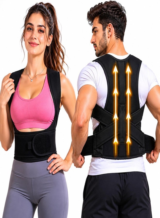 PulGos Posture Corrector Belt for Men & Women | Adjustable Back Brace for Posture Correction and Spine Support | Comfortable Daily Wear for Back, Neck and Shoulder Relief | Universal Size 30-48 Inches - Image 1