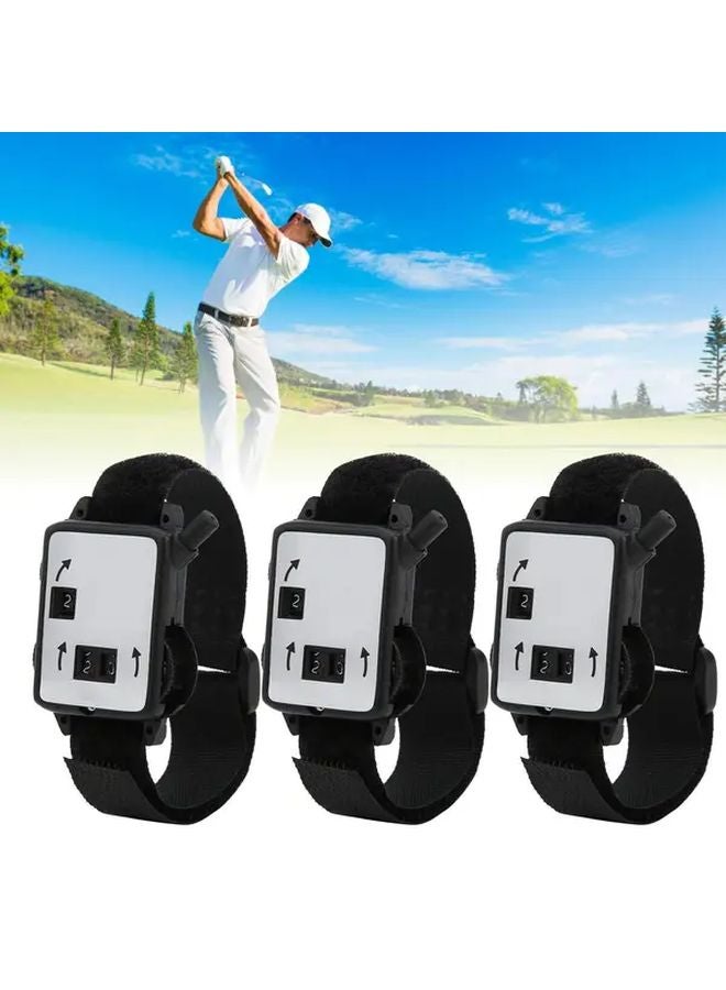 Black Golf Scoring Counter Watch 3pcs Portable Manual Wristband Stroke Keeper - Image 3