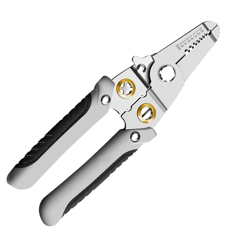 PANKTI 6in1 Wire Stripper and Cutter Pliers Tools For Electricians Wire and Cable Stripping Cutting Winding Crimping Precision Stainless Steel Hand Tool for Electrician Decrustation Tool - Image 1