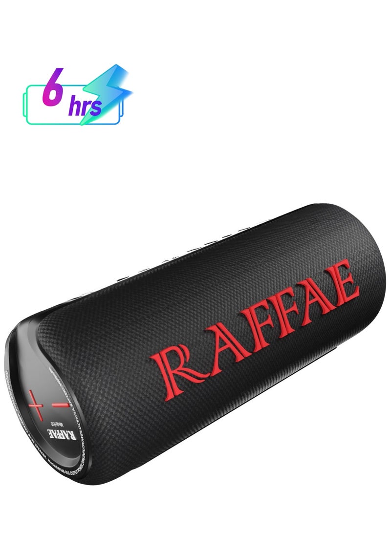 رافاي سماعة لاسلكية محمولة R10 بصوت ستيريو بقوة 20 واط، بلوتوث 5، مقاومة للماء، مصباح ألوان LED RGB، وميزة شحن الأجهزة - أسود - Image 1