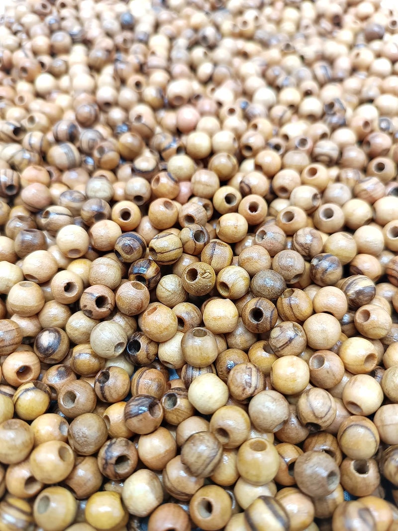 ZULUF 8mm Olive Wood Beads from Jerusalem – Natural Round Wooden Beads for Jewelry Making (60pcs) Bulk 8mm Rosary Bracelet Craft Supplies with Certificate BEAD005 - Image 3