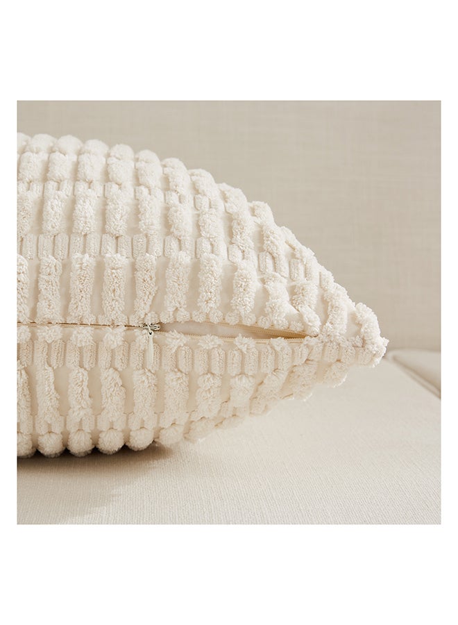 Fancy Homi مجموعة من 4 أغطية وسائد زخرفية للكنبة، السرير والأريكة، تصميم ناعم من قماش الكوردuroy، تصميم جمالي وحديث - 45x45 سم - محايد - Image 3